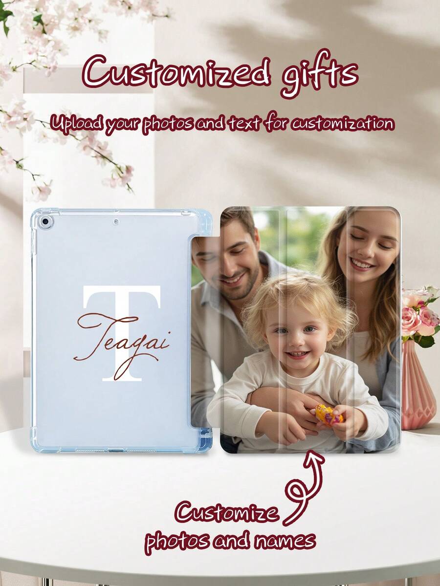 Ayotu Image & Text Customized IPad 10th Generation Protective Case, Personalized Double-Sided Printing Custom Leather Case Compatible With IPad 7/8/9th 10.2 Inches, Compatible With Samsung Galaxy Tab S7/S8 11 Inches, Tab A7 Lite 8.7'', DIY Tablet Protective Case, Creative DIY Shell, Family, Pets Customized Gifts, Birthdays, Commemorative, New Year, School Gifts, Stylish - Multicolor - View 1