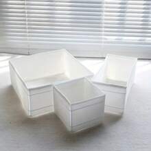 Odorless Oxford Cloth Underwear Storage Box - Foldable Drawer Storage Box, Suitable For Clothing Storage, Washable Underwear - White - View 2