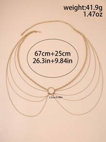 1pc Minimalist Hollow Design Multi-Layer Waist Chain/Body Chain/Belly Chain, Suitable For Women Daily Wear