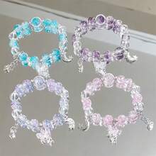 1 件月亮和星星串珠手链，蝴蝶和心形吊坠手链，多色时尚甜美星月串珠手工手链，适合男女日常佩戴、派对、约会，是送给朋友和家人的完美礼物 - 星月蝴蝶愛心手鍊 - 查看 1