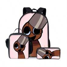 Rhythm Box Backpack Three Pieces Set (Single-Layer Backpack + Shoulder Strap Lunch Bag + Single-Layer Pencil Bag)