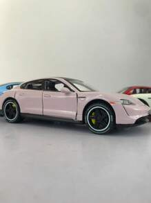 ESCBBXX 1pc Zinc Alloy Die-Cast Exterior Sports Car Model Toy, 6.18"L X 2.44"W X 1.77"H, 1:32 Scale Realistic Miniature, Detailed Interior, Rolling Tires, Openable Doors & Hood, Sound & Light Effect, Suitable As Boys, Children Gift, Collection