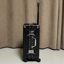 1pc 20" Carry-On Luggage, Silent Multidirectional Wheels, High-Strength Anti-Pressure Hard Shell PC Material, Large Capacity Travel Suitcase - Black - View 8