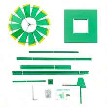 8FT Green Metal Windmill Yard Garden Decoration Weather Rust Resistant Wind Mill - Green - View 6