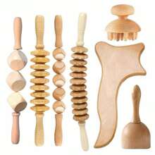 Schwedisches Buchenholz Gua Sha & Massage Set - Pilzkopf Schröpfkopf Therapie-Tools für Muskelentlastung, Spa & Geschenke (natürliche Holz Therapie) - Reduzierung von Müdigkeit und Verbesserung der Blutzirkulation, Ganzkörper Entspannungstool