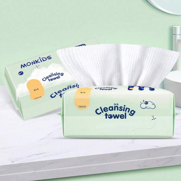 60pcs/Pack, Disposable Facial Cleansing Wipes, Pull-Out Design, Wet And Dry Use, Multi-Functional Cleaning Wipes, Unisex