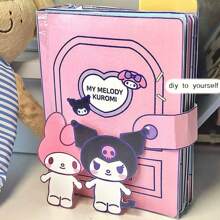 Sanrio 3 PiecesSanrio Kullomi And Sago Lulu DIY Quiet Book Set - My Melody Craft Kit, Reusable Art And Handmade Toys, Perfect Birthday Or Valentine's Day, Chinese New Year, Christmas, Easter And Other Holiday Gifts For Women (This Product Is A Quiet Book Made By Myself. The Picture Shows The Finished Product After DIY. The Actual Product Is A Book With Three Sheets Of Paper. The Paper (Tu'an) Is Placed Randomly. Please Be Careful If You Mind)