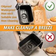 100/300 Pcs Air Fryer Liners Disposable Paper Non Stick Parchment - Brown - View 4