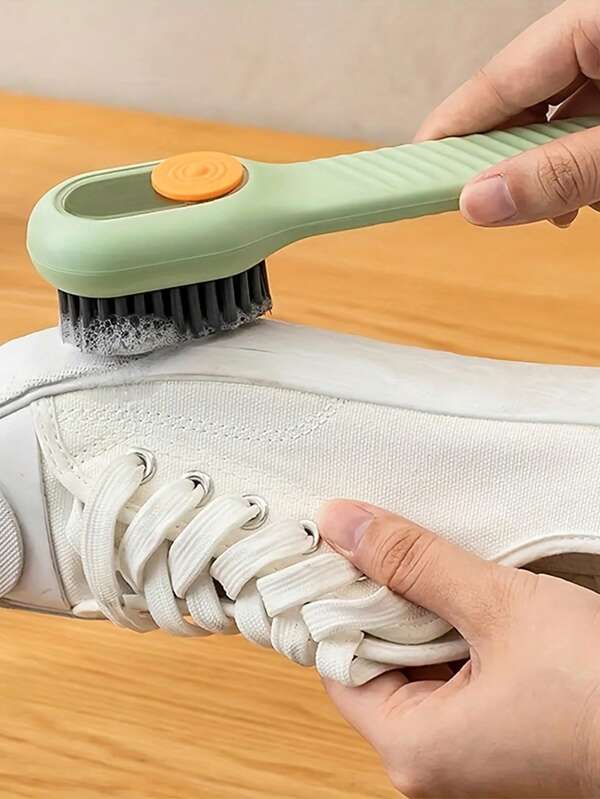 1pc Multi-Functional Shoe Brush With Integrated Soap Dispenser, Plastic - Easy Cleaning For Shoes And Household Items - Suitable For Shoe Enthusiasts And Homeowners - Suitable For Daily Cleaning