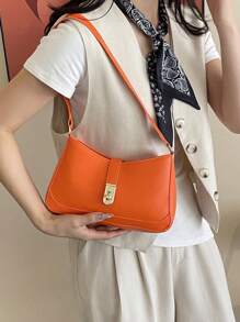 Bolso de mujer de moda, bolso de debajo del brazo, bolso de hombro sólido, bolso de mensajero clásico y sencillo para mujer