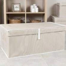 土耳其制造 Mega Plus 多用途收纳盒 – 70x40x30 厘米 重型收纳盒，带纸板支撑 – 可折叠无纺布纺粘面料 - 棕色 - 查看 2