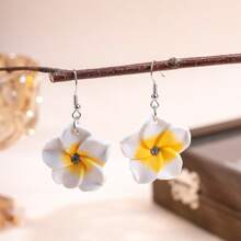 3 pièces/Set de colliers pendentifs et boucles d'oreilles femme fleurs d'été , ensemble de bijoux mode