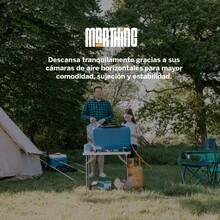 Colchon Inflable Electrico Individual Marthing CIEIND Cama Inflable Personal Portatil Con Bomba Electrica Integrada Facil de Usar Inflado Rapido Colchon Accesorios de Reparacion Ideal pa Hogar y Acampar - Blanco y Negro - Ver 9