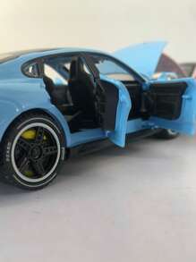 ESCBBXX 1pc Zinc Alloy Die-Cast Exterior Sports Car Model Toy, 6.18"L X 2.44"W X 1.77"H, 1:32 Scale Realistic Miniature, Detailed Interior, Rolling Tires, Openable Doors & Hood, Sound & Light Effect, Suitable As Boys, Children Gift, Collection