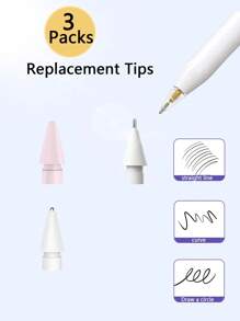 3/6/9 PCS Replacement Tips Compatible With Apple Pencil 1st/2nd Gen, Pencil Nibs Compatible With Ipad Pro Pencil 2/1 Gen,IPad Pro Pencil Sets Best Gifts For Christmas, Family, Friends, Birthday, Holiday Pen Accessories