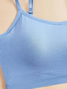 3pcs/Set Women's Solid Color Adjustable Strap Comfortable Wireless Padded Camisole Bra Tops, Suitable For Sports, Sleep