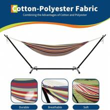 Double Hammock With Space Saving Steel Stand, 2 Person Heavy-Duty Hammock With Carry Bag, For Garden, Yard Or Outdoor, 450lbs Capacity