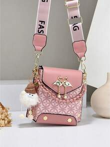 2 Pieces Set: Fashionable Printed Shoulder Bag & Crossbody Bag Mini Phone Purse - Multicolor - View 4