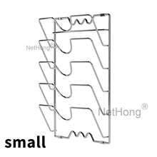 5 Tiers Pot Lid Holder Storage Rack Wall Mounted Pan Cover Organizer Kitchen - Silver - View 5
