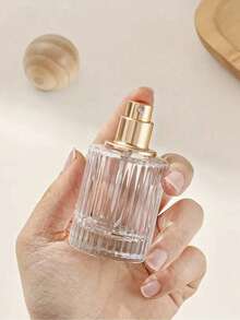 1 pieza Botella recargable de perfume de viaje de 30ml/50ml con tapa de madera de nogal/haya - Atomizador de perfume de vidrio vacío reutilizable, botella transparente con tapa de madera, dispensador de perfume portátil como regalo para hombres y mujeres (uso diario/viaje/Día de la Madre/cumpleaños/Día de San Valentín) - Multicolor - Ver 3