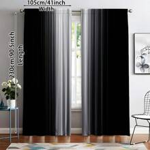 2pcs Gradient Blackout Yarn Curtains - Stylish Polyester Drapes For Bedroom & Living Room, Light-Filtering Design With Grommets, Modern Home Decor, Privacy Curtains | Versatile Window Treatment | Easyinstall Curtains