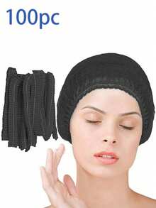 100 piezas Gorros de ducha desechables tipo bouffant, de tela no tejida, adecuados para trabajadores de servicios de alimentos, salones, cocinas