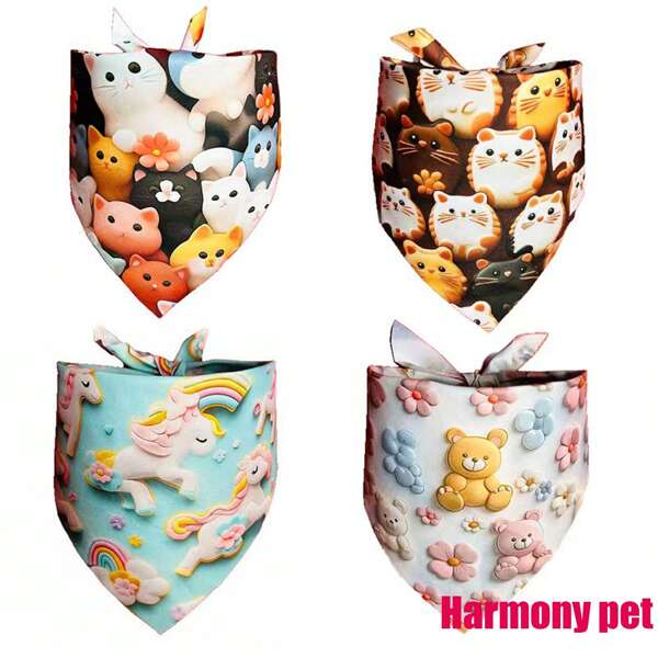 3D Effect Printing,A Cool And Thin Pet Triangle Scarf, Suitable For All Seasons ,Dog Scarf ,Dog Scarves, Pet Triangle Scarves, Dog Drool Scarf,Dog Triangle Scarf,Pet Clothing, Dog Clothing(Lightweight And Comfortable, Soft And Skin Friendly, Designed Specifically For Dogs And Cats )