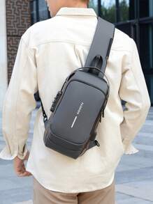 حقيبة صدر مع قفل رقمي بنمط أوكسفورد للرجال - حقيبة صدر متقاطعة بجيب للهاتف على الطراز الكلاسيكي للدراجات النارية، بإغلاق برزم، مقاومة للسرقة، مناسبة للاستخدام اليومي والسفر والرياضة، قابلة للتعديل، متعددة الجيوب، هدية مثالية للأب والزوج والصديق والمعلم للسفر والخارج والزفاف وعيد الفصح