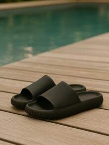 Black Cloud Style Slide Flip Flops Stylish Orthopedic Ideal For Everyday And Leisure Moments