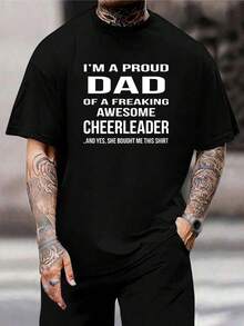 Camiseta de papá animador orgulloso - El mejor regalo del Día del Padre - Camiseta gráfica genial para los amantes de los equipos de porristas - Compra camisetas increíbles para papá en línea - Negro - Ver 1