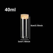 pthcrsdyn 12pcs/Set Diameter 3cm10ml/15ml/20ml/25ml/30ml/40ml/50ml/60ml/80ml/100ml/110ml Transparent Glass Test Tubes With Cork Stopper Empty Glass Bottles Jars Vials For Art DIY Crafts Wedding Favors 11 Sizes For You Choose Summer Birthday Gifts Beach Back To School School Supplies Room Decor - Transparent - View 8