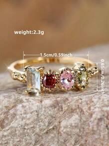 1 PC Luxury Cubic Zirconia Ring For Women For Wedding Engagement Party Jewelry Valentine's Day Gift