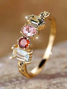 1 PC Luxury Cubic Zirconia Ring For Women For Wedding Engagement Party Jewelry Valentine's Day Gift