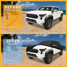 Car Cover Waterproof All Weather 210D, UV Sun Rain Protection, With Left Side Zipper - Black Blue for Toyota Tacoma Double Cab 4DR - View 4