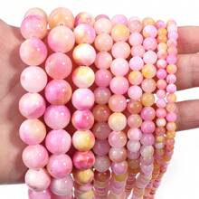 1 hạt ngọc bích vàng hồng tự nhiên, nhiều kiểu dáng và kích cỡ 4/6/8/10/12mm, phụ kiện làm đồ trang sức DIY cổ điển thanh lịch cho vòng tay, vòng cổ, mặt dây chuyền, phụ kiện điện thoại/chìa khóa, hạt bán buôn - Vàng hồng - Xem 3