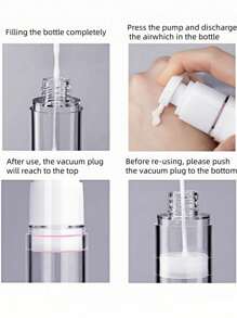 Botella con bomba de vacío, botella de loción vacía reutilizable, envase de almacenamiento de cosméticos, botella de crema y loción portátil para viajes, set de viaje con botella rociadora, botella de loción humectante, artículo de viaje, regalo del Día del Padre