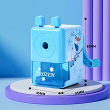 Disney 1 件卡通史迪奇冰雪奇缘蜘蛛侠手动铅笔刀带手摇曲柄，学生用塑料铅笔刀 - 无需电力，自动进纸机制，适合返校使用 - 彩色 - 查看 10