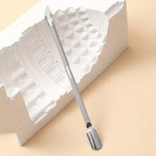 1pc Silver Nail & Cuticle Pusher Tool For Manicure And Pedicure, Professional Nail Cleaning And Design Tool, Diy At Home Or For Nail Salons