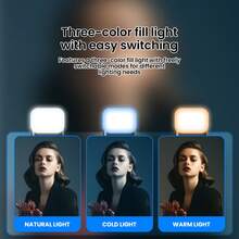 61.8 英寸铝合金自拍杆三脚架，带 2 个补光灯和稳定器手柄，适用于所有智能手机、直播、自拍、摄影 - 黑色 - 查看 8