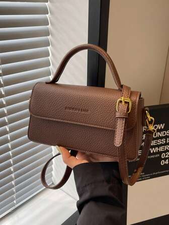 PU 皮革纯色复古女士手提包和斜挎包，适合购物、钱包、逛街、年轻女性、大学生、新人、白领人士。非常适合办公室、大学、工作、商务、通勤、户外活动、旅行和郊游