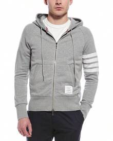 Thom Browne Zip Hoodie - 灰色的 - 查看 2