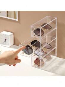 Acrylic Sunglasses Storage Box, Multi-Layer Desktop Drawer-Style Display Cabinet, Dust-Proof Organizer Rack