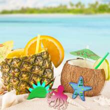 10 Pieces Unfinished Wooden Ocean Animal Cut-Outs For Summer Wooden Ocean Decorative Paintings, 10 Styles Of Blank Beach Octopus Mermaid Sea Turtle Animal Life Cut-Outs For DIY Craft Hanging Home Decor