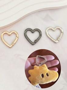 Metal Heart-Shaped Ring Buckle, Spring Clasp For Bag, Clothing Accessory - Multicolor - View 3