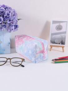 1 Astuccio per matite con motivo a stella in rete a strato singolo, design creativo - pendente con cerniera a forma di stella, borsa per cancelleria per conservazione e organizzazione di cancelleria da desktop in classe, grande capacità e portatile, accessori scolastici essenziali, regalo raffinato per amici, ritorno a scuola, astuccio per matite, custodia per matite, borsa scolastica