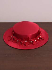 French Elegant Church Hat, Bride Decor Hat, Ladies British Style Fascinator Hat, Noble Cap, Vintage Hat, Bow Hat, Birthday Party Headpiece, Banquet Costume Hat, Black Hat, Equestrian Hat, Formal Hat, Large Hat, Ladies Hat, Gorgeous Hat, Feather Hat, Ball Cap, Pink Hat - 1082 - View 12