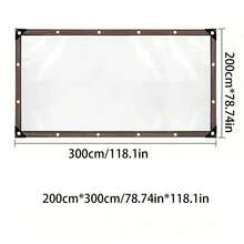 Waterproof Transparent Heavy-Duty Tarp With Buckle - Ideal For Outdoor Camping, Cars, Porches, Terraces, And Canopies, Transparent Waterproof Tarpaulin With Sealing Ring - Rainproof Outdoor Garden Cover Tarp