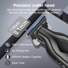 HIENA Multi-Functional Electric Hair Clipper Set For Men, Cordless Rechargeable Haircut Trimmer, Zero Gap T-Blade Beard Trimmer, Suitable For Beginner And Home Use, Gift For Boyfriend Or Father