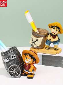 bandai Bandai One Piece Anime Integrated Resin Office Pen Holder, Stationery Desktop Pen Holder Action Doll, Large Capacity Multi Functional Desktop Stationery Storage Box, Cute Pencil Cup, Suitable For Office, School, Home And Art Supplies,Pencil Case,Pencil Pouch,School Bag