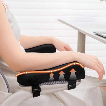 1pc Upgrade Your Office Chair Comfort With This Elbow Chair Armrest Cushion,Memory Foam Home/Office Chair Armrest Glove Comfortable Computer Game Chair Cushion, Detachable Washable, Elbow Support Forearm Pressure Relief, Black, Gray,School Supplies,Back To School